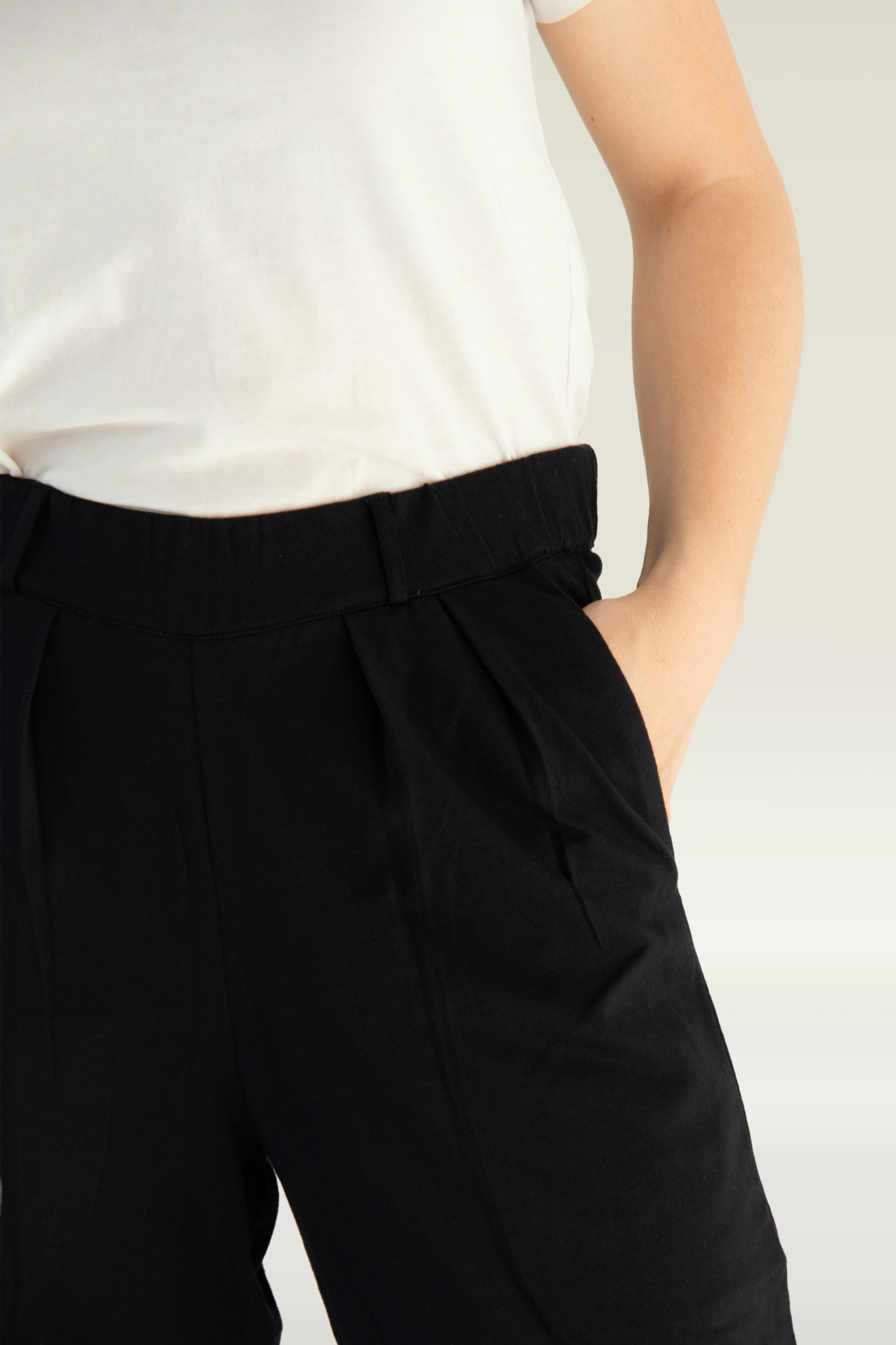 Luxe Lounge Pants - On A Good Day - Black - Front View - Pants