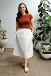Cove Midi Skirt - Crisp White - On A Good Day -