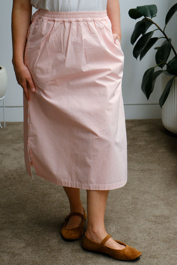 Cove Midi Skirt - Peach Stripe - On A Good Day -