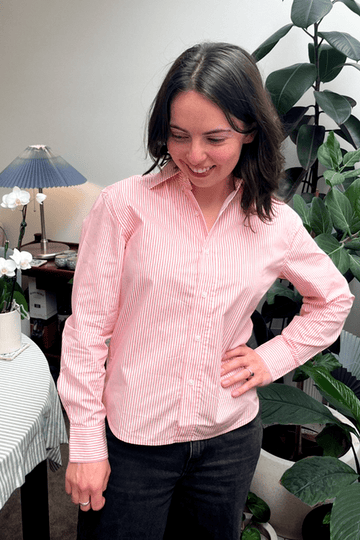 Lane Shirt - Peach Stripe - On A Good Day - Tops