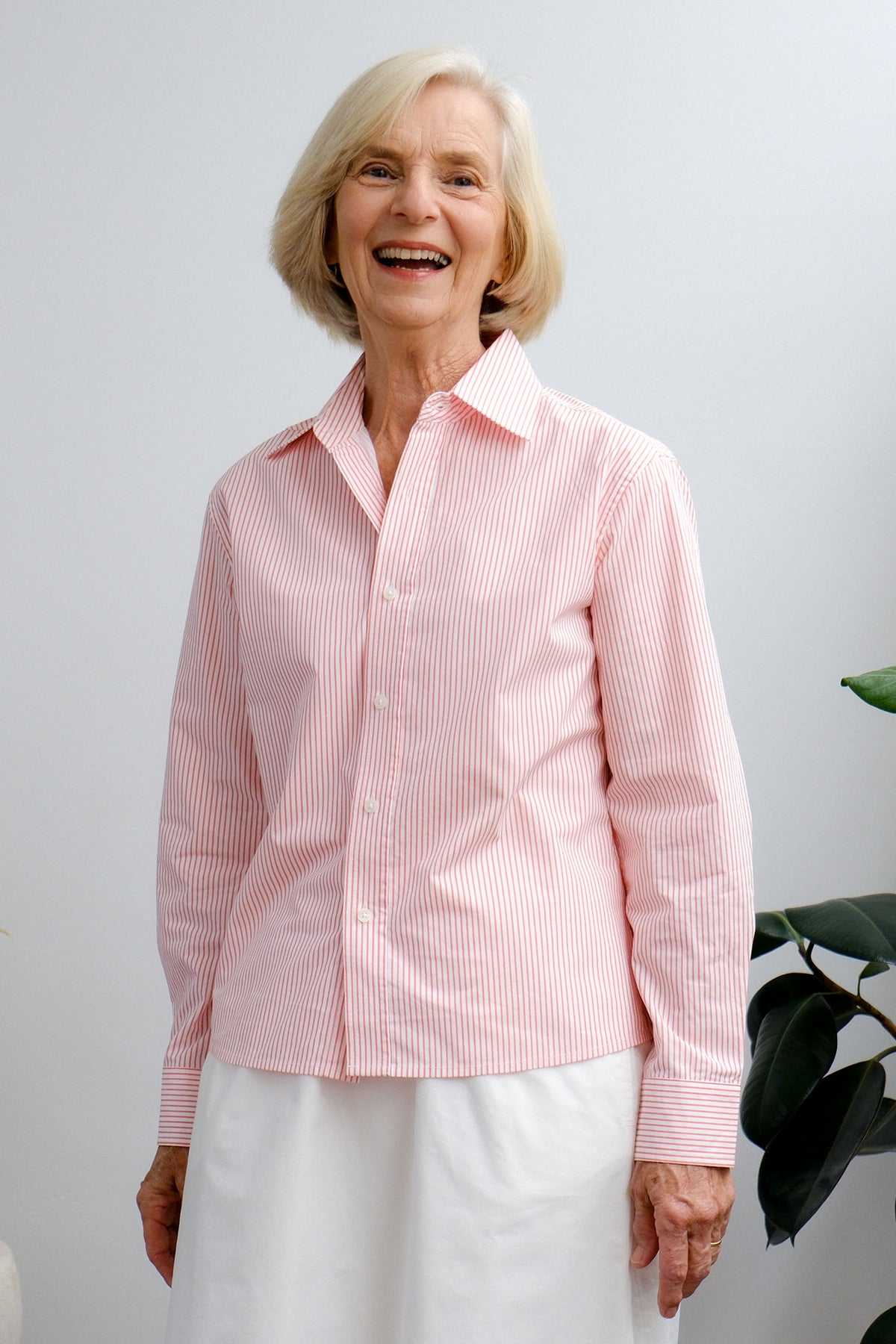 Lane Shirt - Peach Stripe - On A Good Day - Tops