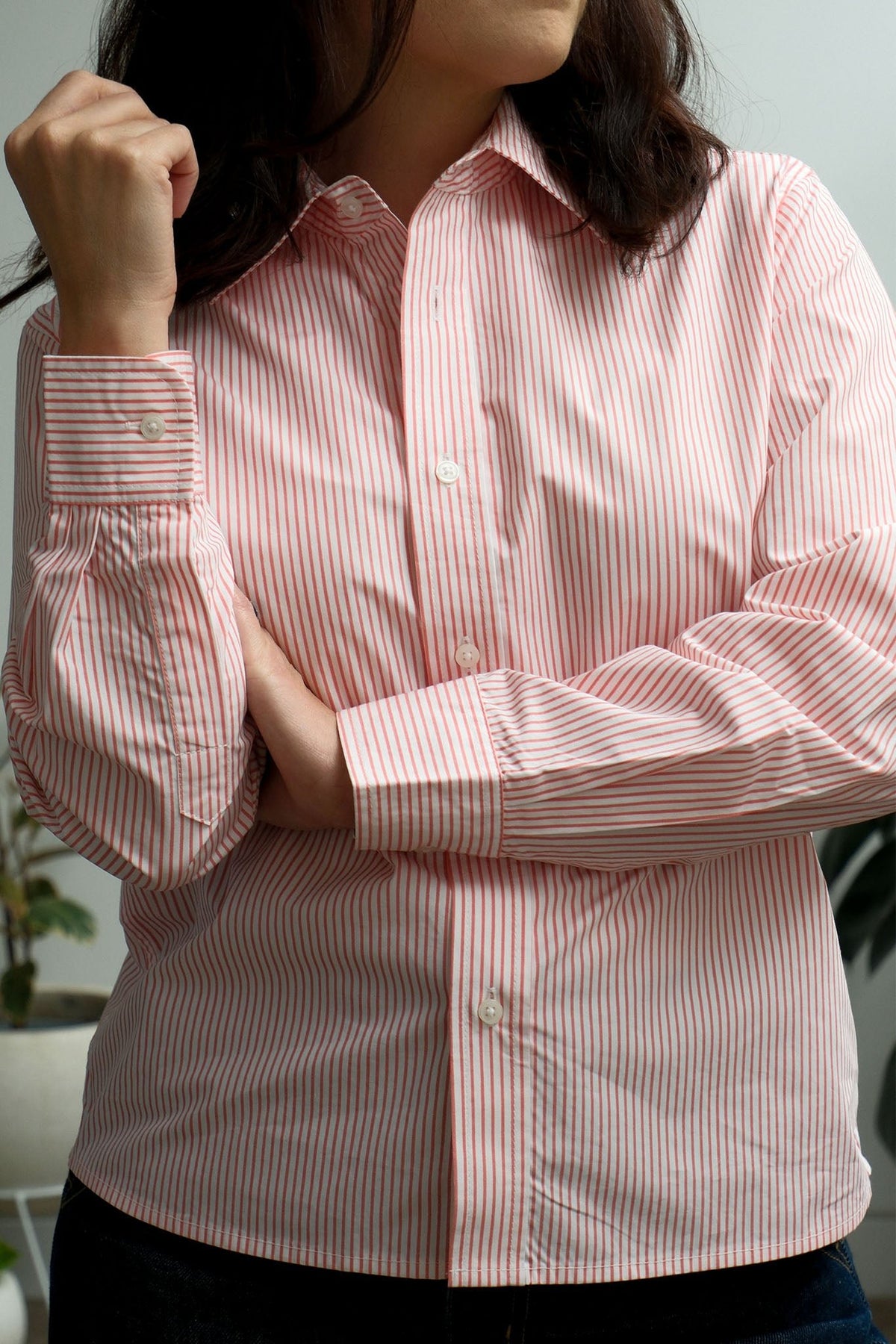 Lane Shirt - Peach Stripe - On A Good Day - Tops