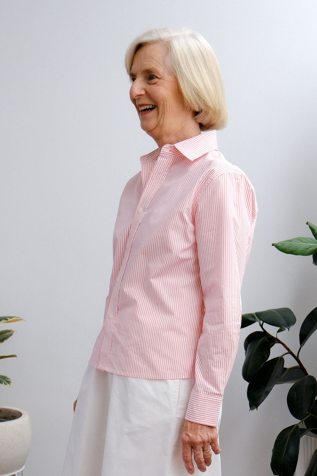 Lane Shirt - Peach Stripe - On A Good Day - Tops