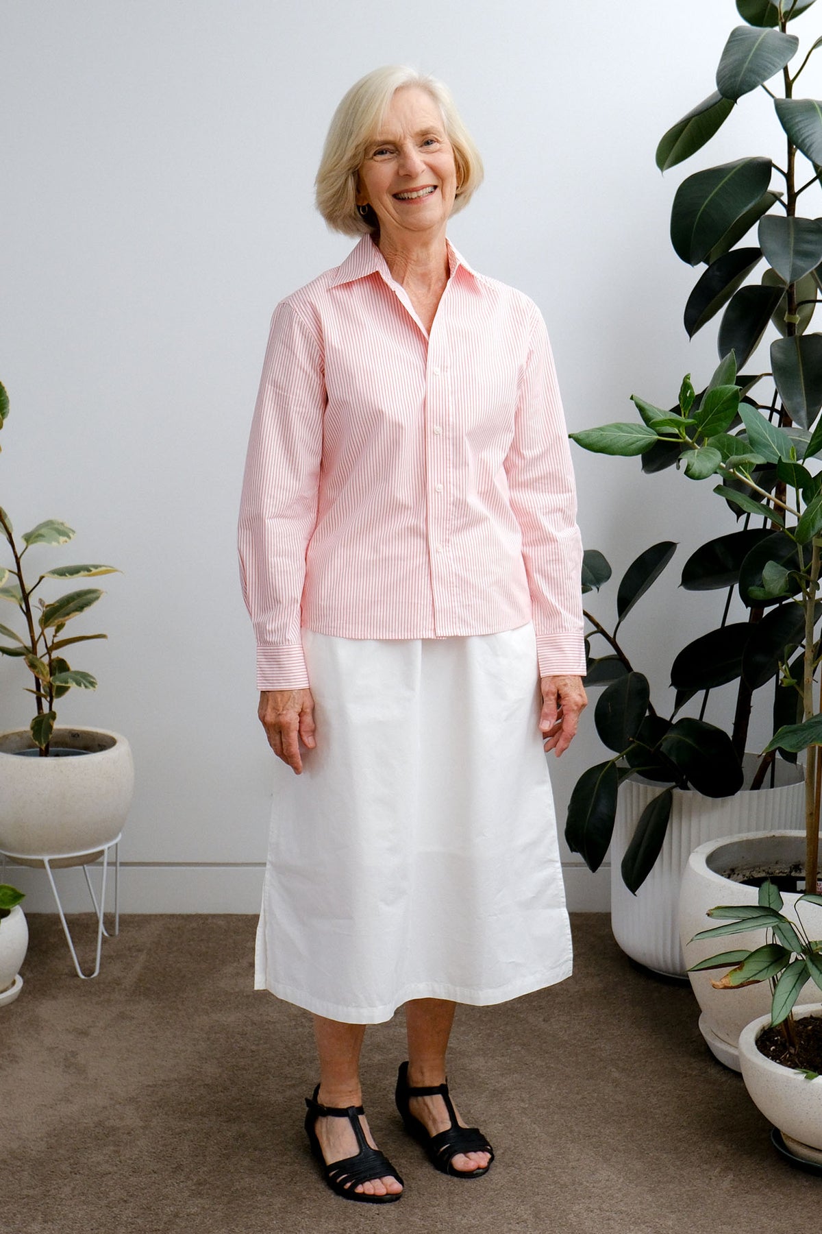 Lane Shirt - Peach Stripe - On A Good Day - Tops