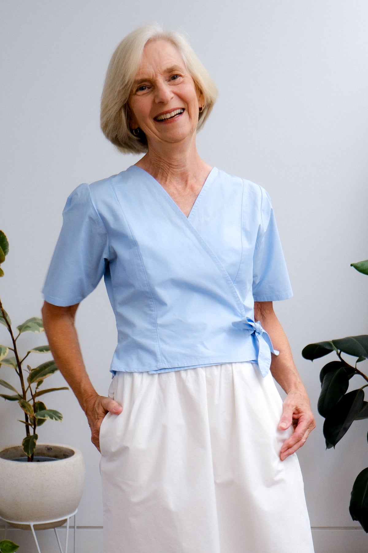 Terrace Wrap Top - Arctic Sky - On A Good Day - Tops