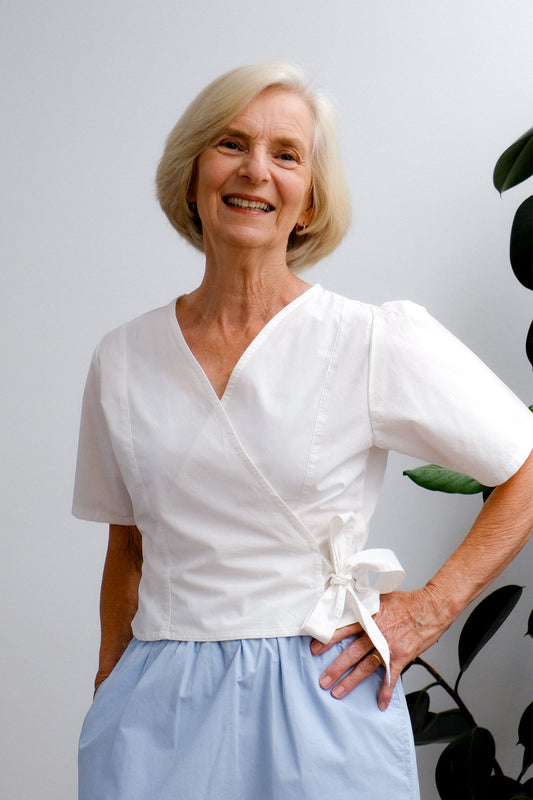 Terrace Wrap Top - Crisp White - On A Good Day - Tops