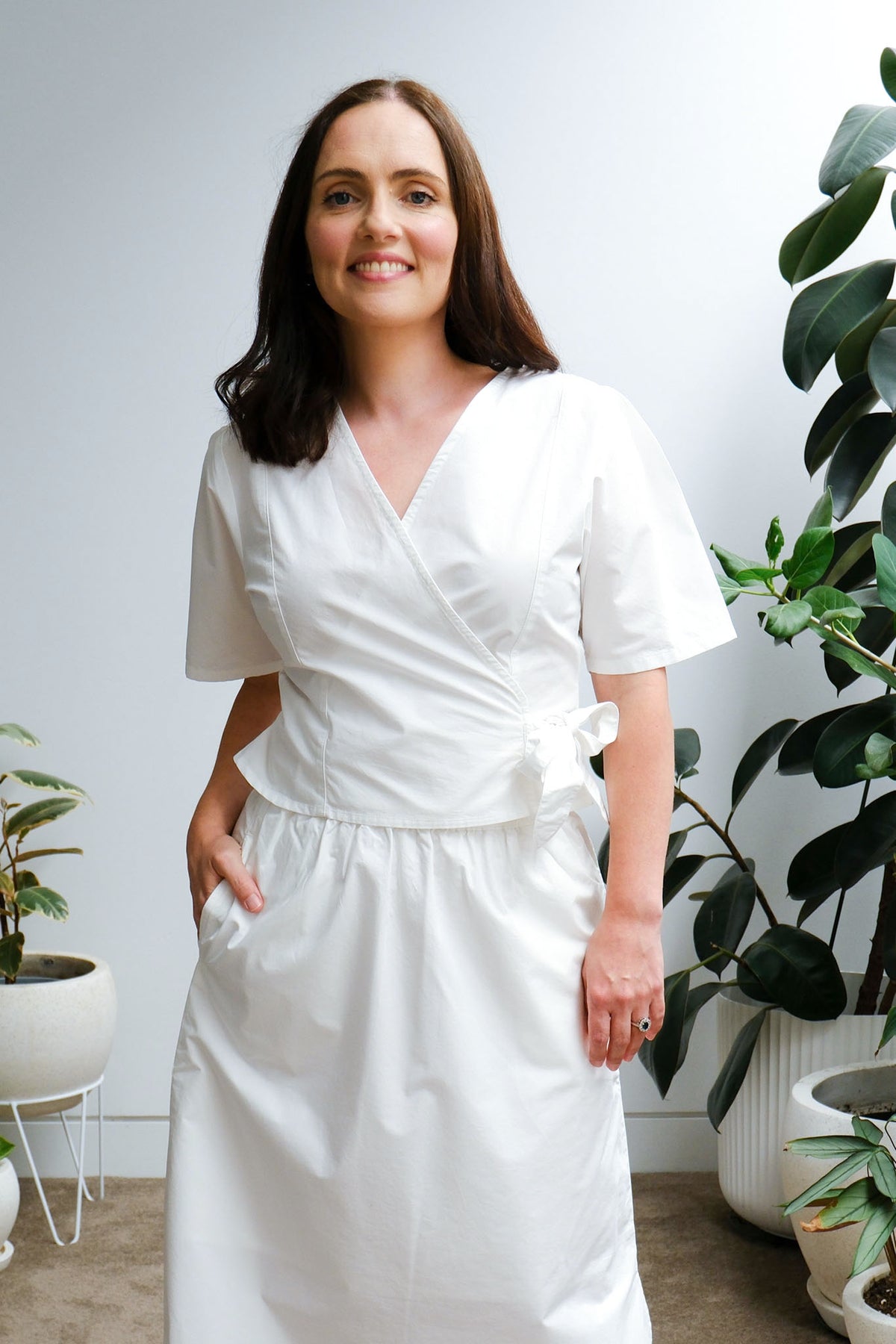 Terrace Wrap Top - Crisp White - On A Good Day - Tops