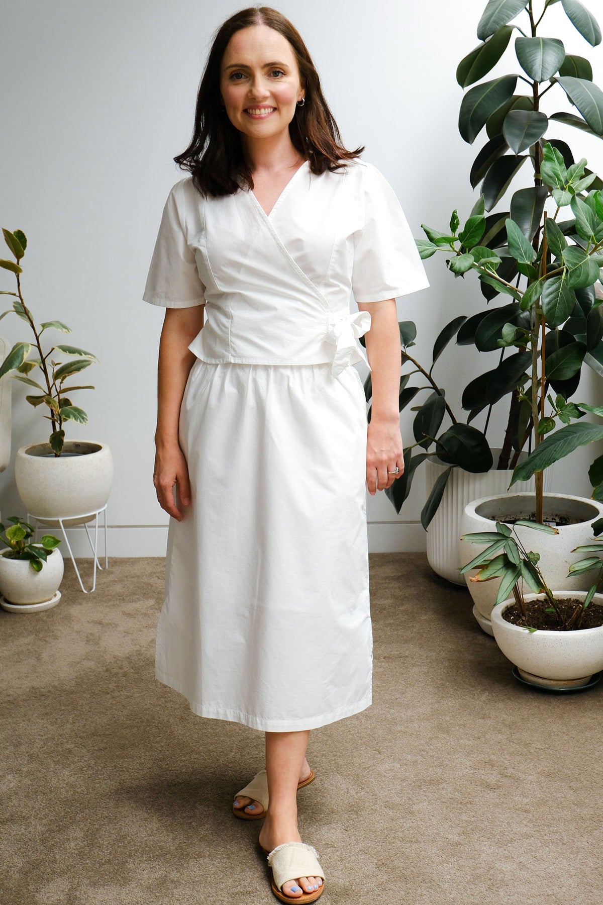 Terrace Wrap Top - Crisp White - On A Good Day - Tops