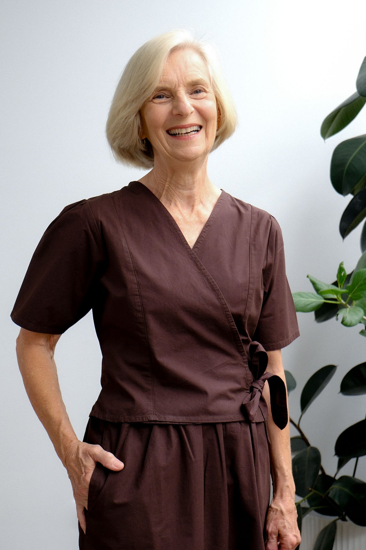 Terrace Wrap Top - Dark Chocolate - On A Good Day - Tops