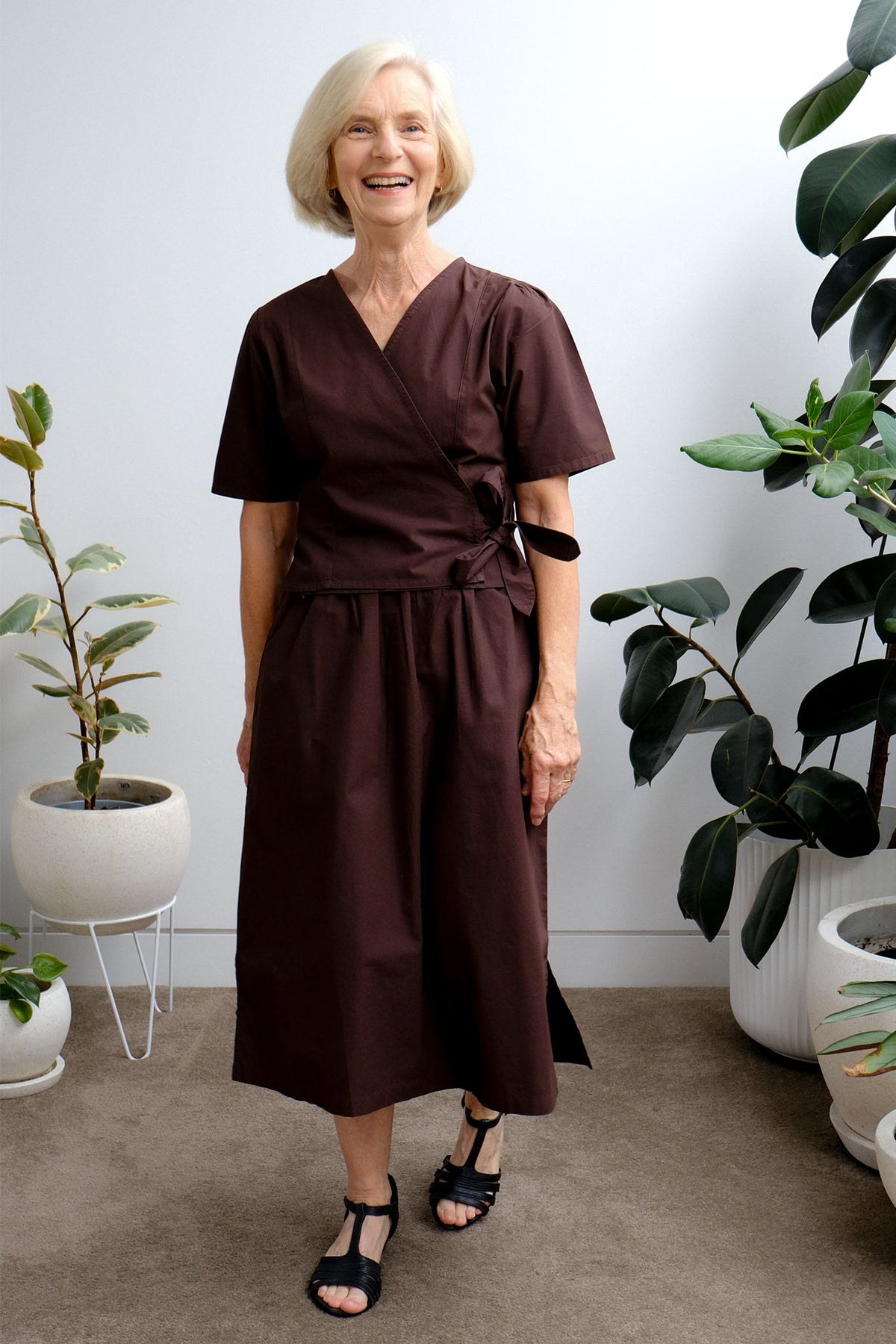 Terrace Wrap Top - Dark Chocolate - On A Good Day - Tops