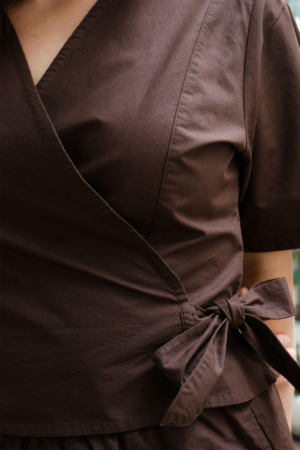 Terrace Wrap Top - Dark Chocolate - On A Good Day - Tops