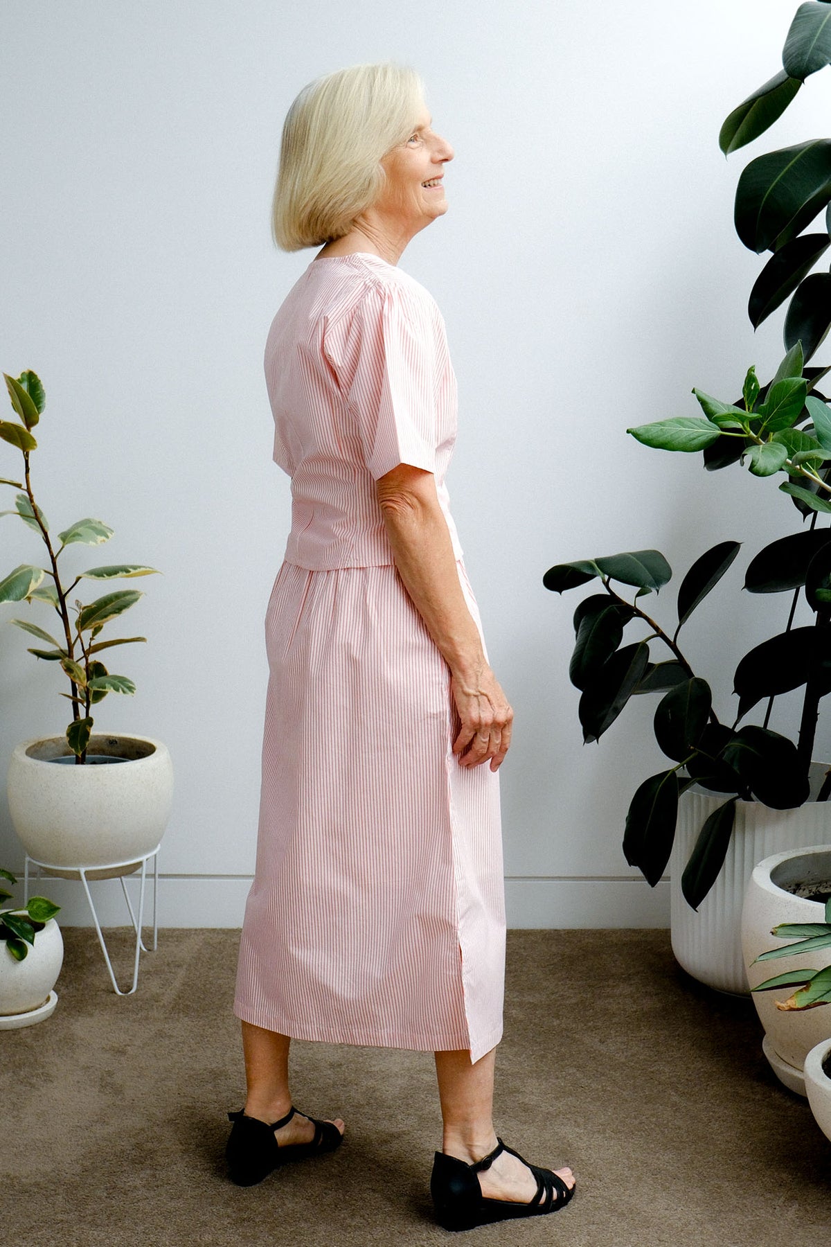 Terrace Wrap Top - Peach Stripe - On A Good Day - Tops