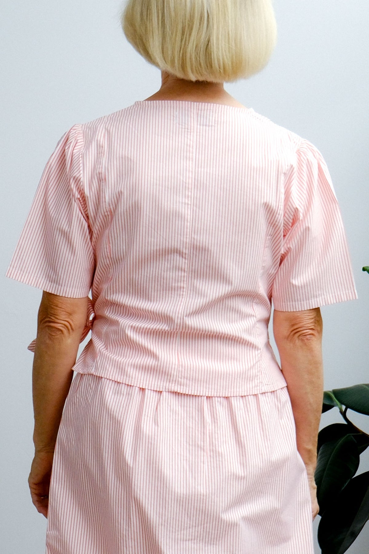 Terrace Wrap Top - Peach Stripe - On A Good Day - Tops