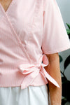 Terrace Wrap Top - Peach Stripe - On A Good Day - Tops