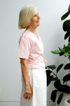 Terrace Wrap Top - Peach Stripe - On A Good Day - Tops
