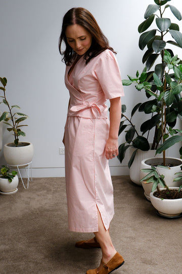 Terrace Wrap Top - Peach Stripe - On A Good Day - Tops